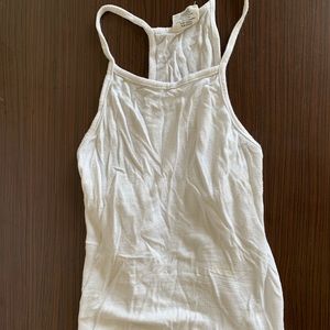 White cropped halter top